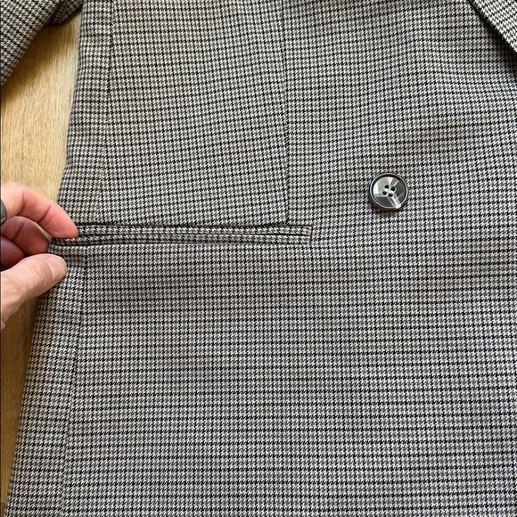 H&M Brown Houndstooth Oversized Blazer - Picture 4 of 8